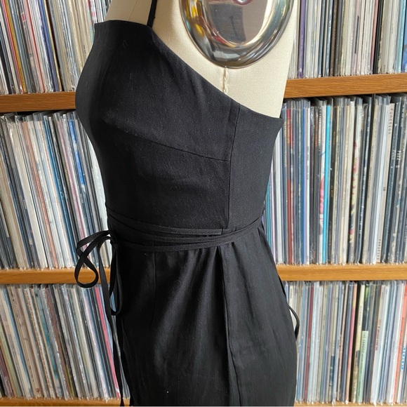 NWOT MODERN CITIZEN Black Linen Backless Dress - size SMALL - Picture 7 of 8